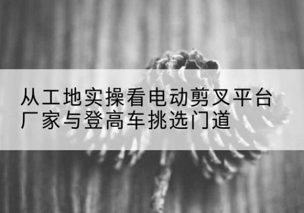 阳泉电动剪叉升降平台厂家-从工地实操看电动剪叉平台厂家与登高车挑选门道